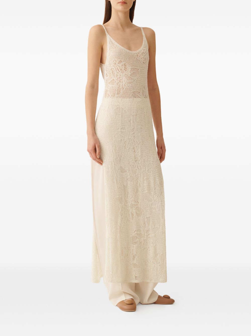 Fabiana Filippi Crochet midi dress WHITE