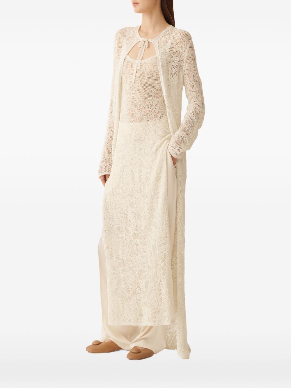 Fabiana Filippi Crochet midi dress WHITE