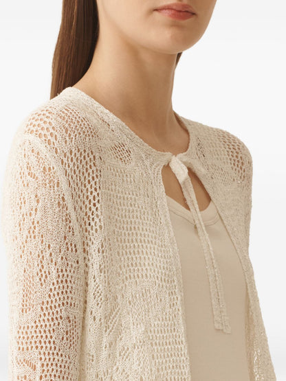 Fabiana Filippi Crochet long cardigan WHITE