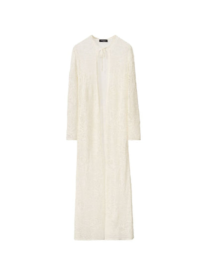 Fabiana Filippi Crochet long cardigan WHITE
