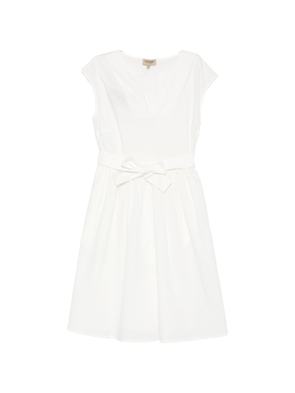 Woolrich V-neck Cotton short dress WHITE