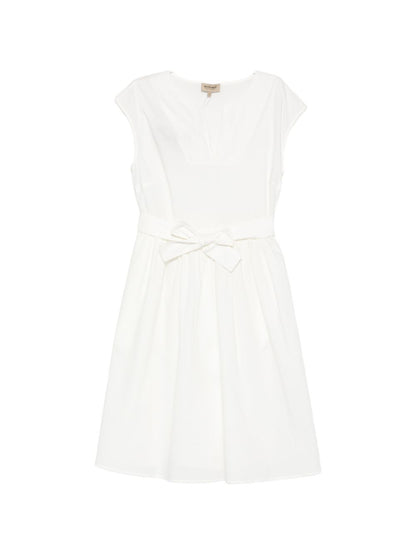 Woolrich V-neck Cotton short dress WHITE
