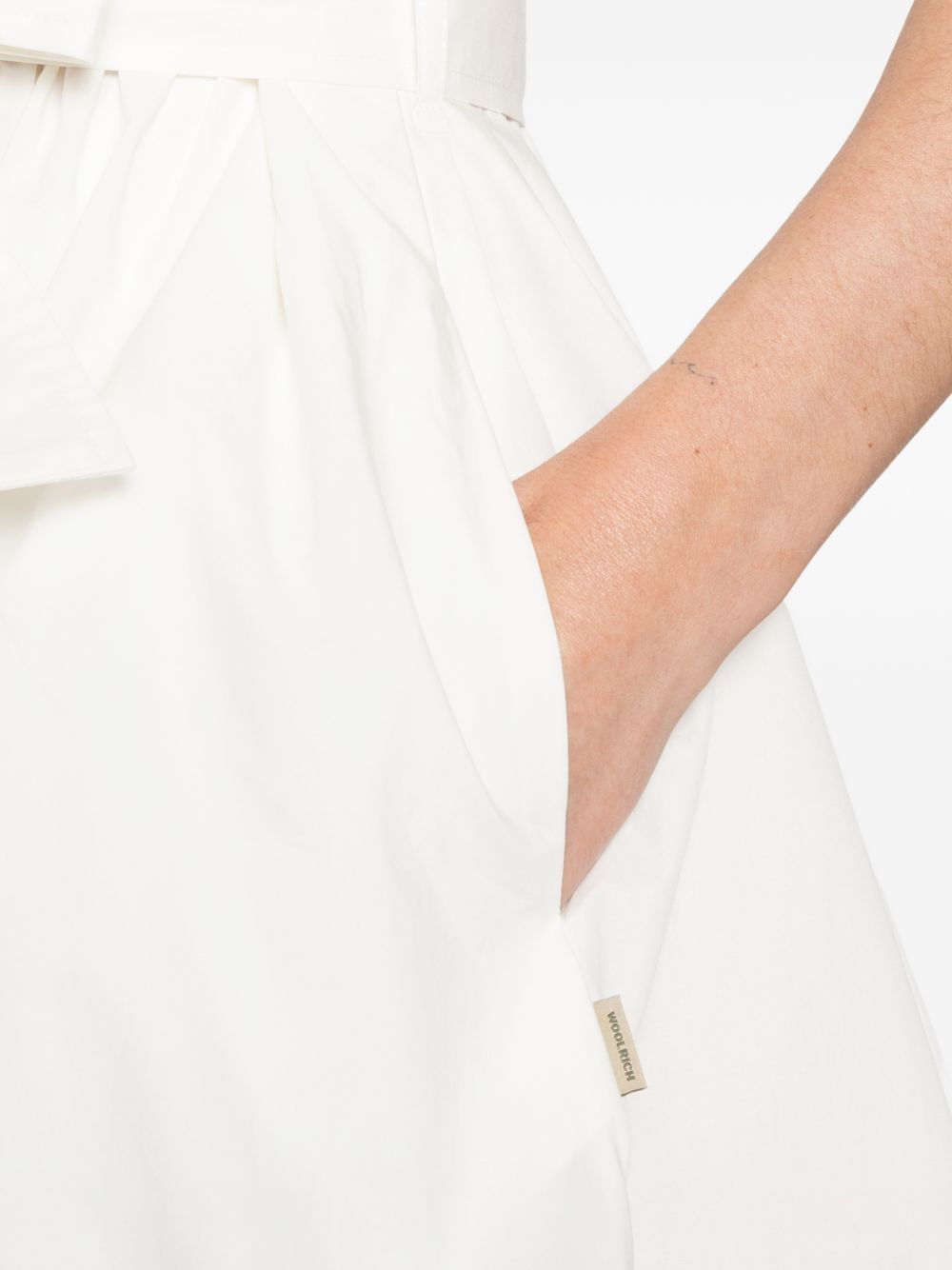 Woolrich V-neck Cotton short dress WHITE