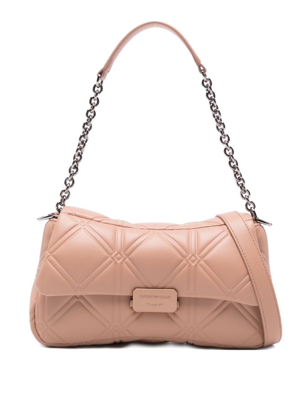 Emporio Armani Medium leather shoulder bag BEIGE