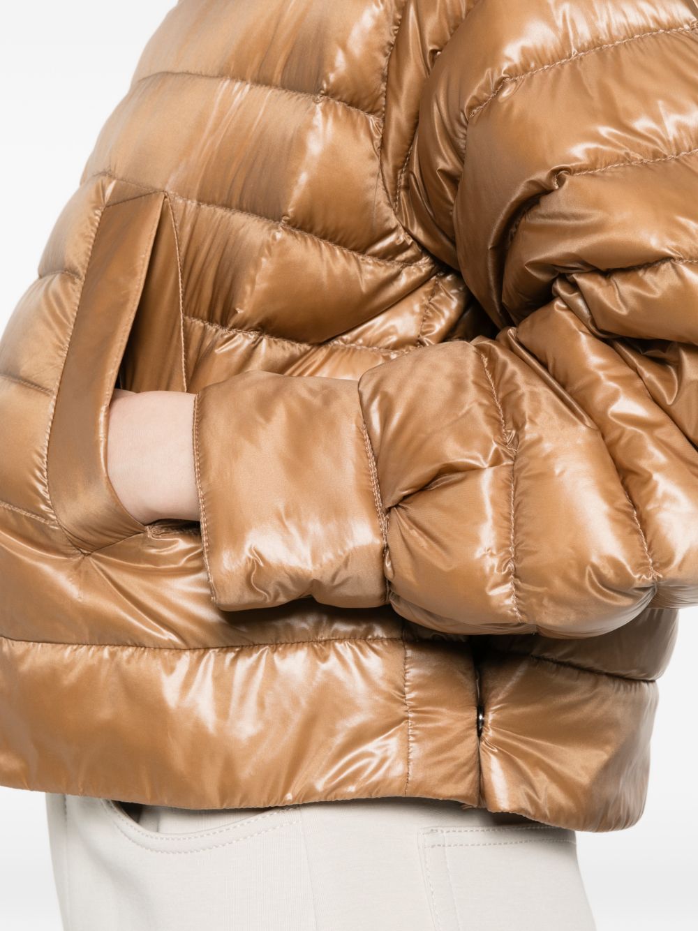 Herno Nylon short down jacket CAMEL