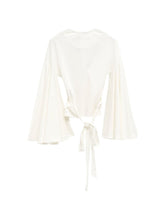 Jacquemus V-neck long sleeves La Cache Coeur Ventadou top WHITE