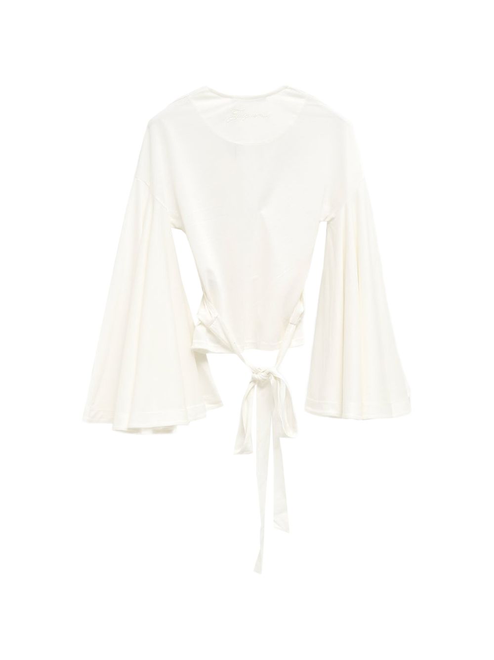 Jacquemus V-neck long sleeves La Cache Coeur Ventadou top WHITE