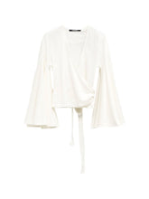 Jacquemus V-neck long sleeves La Cache Coeur Ventadou top WHITE