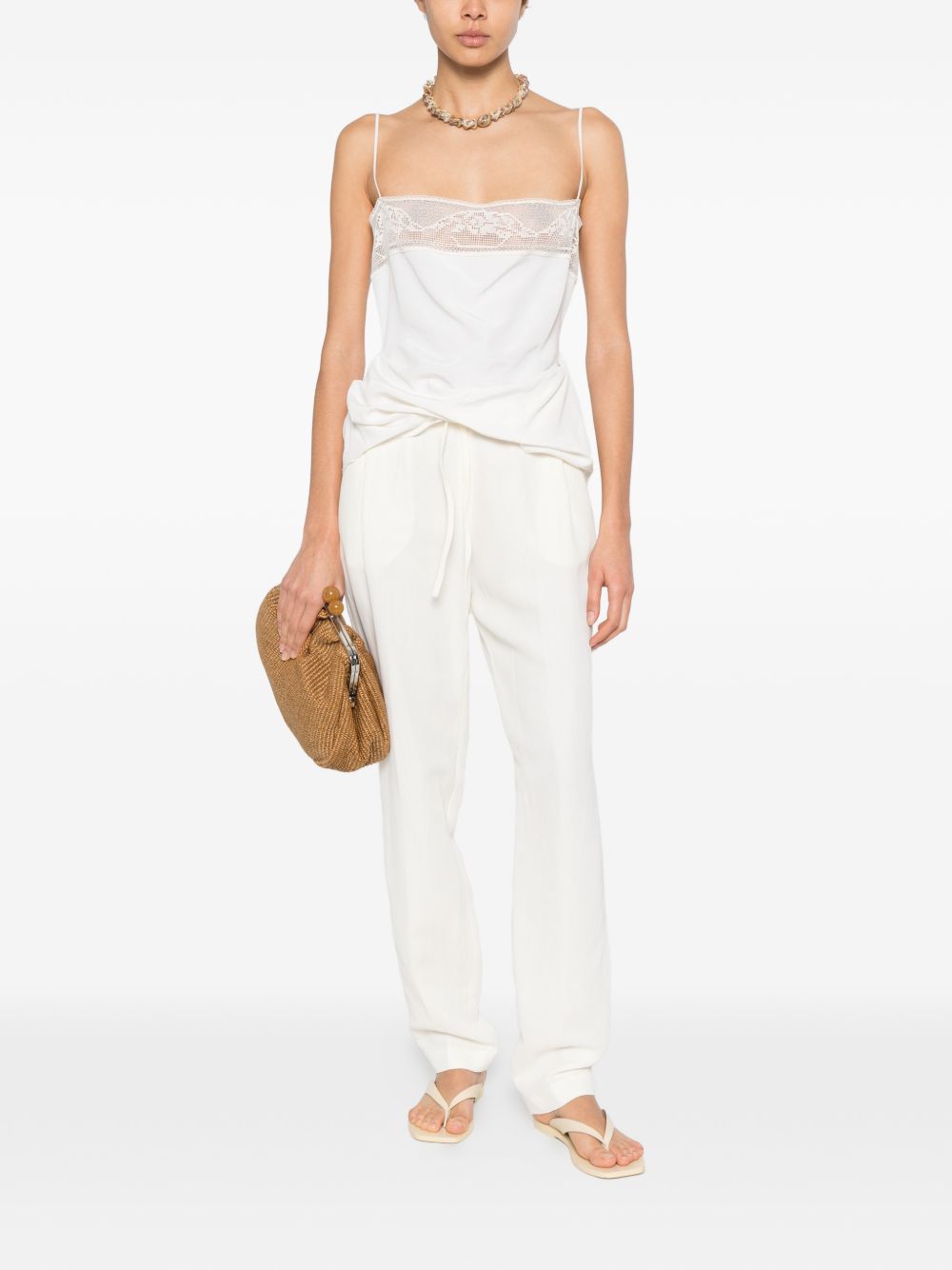 Fabiana Filippi Line blend trousers WHITE