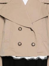 Emporio Armani Cotton double-breasted jacket BEIGE