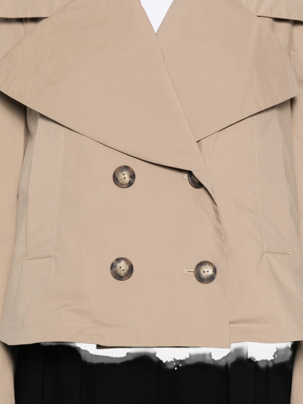 Emporio Armani Cotton double-breasted jacket BEIGE