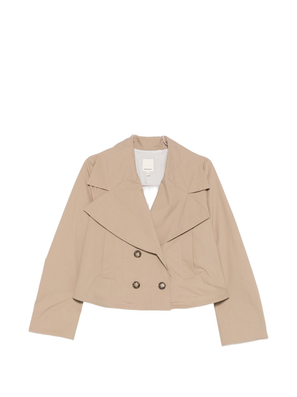 Emporio Armani Cotton double-breasted jacket BEIGE