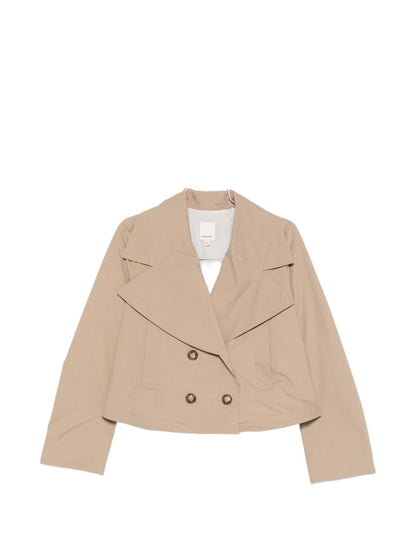 Emporio Armani Cotton double-breasted jacket BEIGE