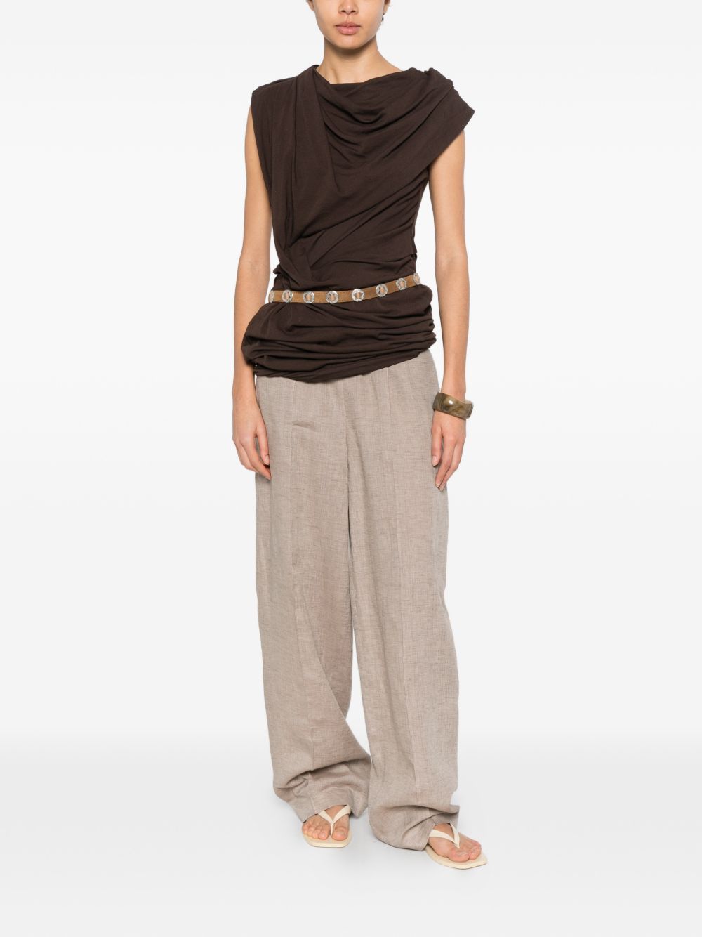 Fabiana Filippi Linen trousers Gray