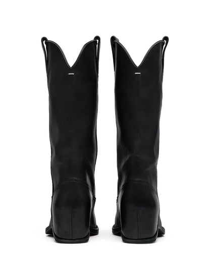 Maison Margiela Leather western boots BLACK