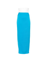 Silk95Five French Tie silk skirt LIGHT BLUE