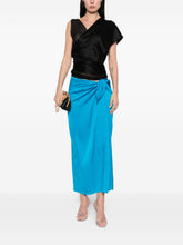 Silk95Five French Tie silk skirt LIGHT BLUE