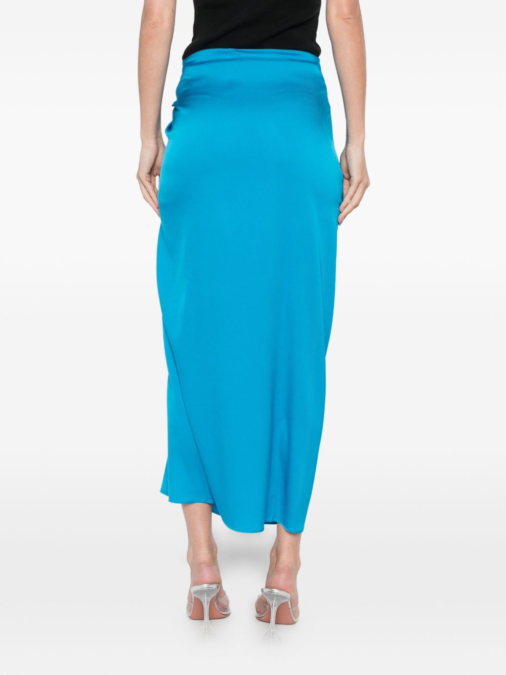 Silk95Five French Tie silk skirt LIGHT BLUE