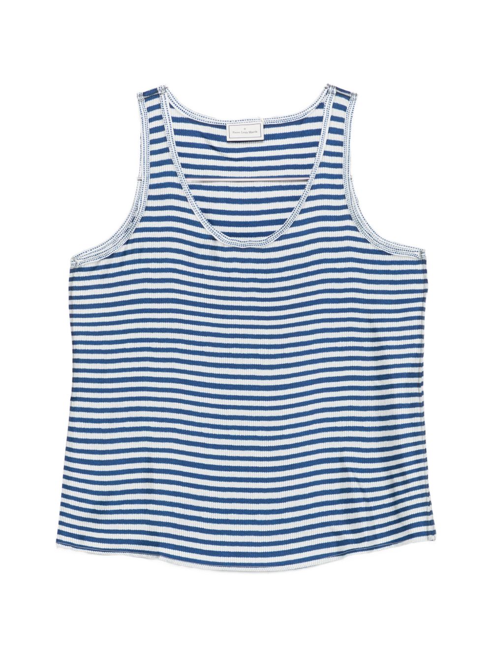 Pierre Louis Mascia Striped silk top LIGHT BLUE