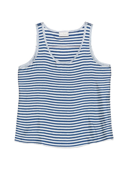Pierre Louis Mascia Striped silk top LIGHT BLUE