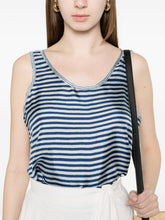 Pierre Louis Mascia Striped silk top LIGHT BLUE