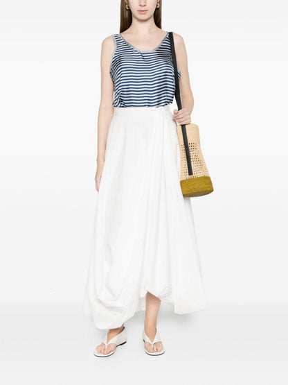 Pierre Louis Mascia Striped silk top LIGHT BLUE