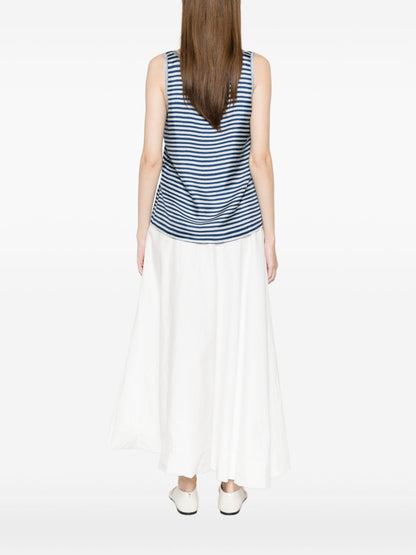 Pierre Louis Mascia Striped silk top LIGHT BLUE