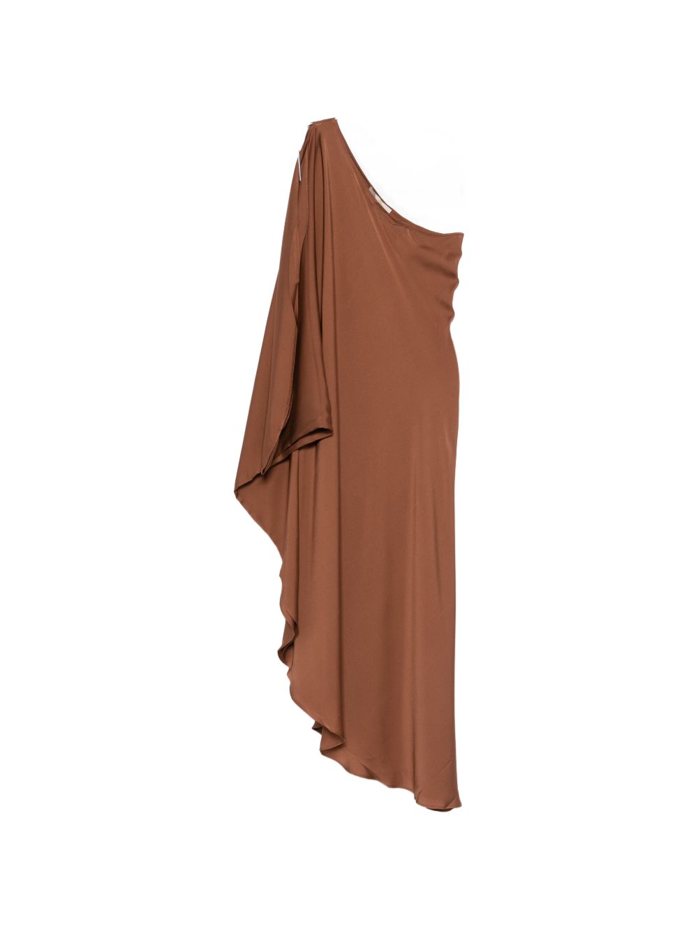 Silk95Five Ritz silk asymmetric dress BROWN