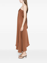 Silk95Five Ritz silk asymmetric dress BROWN