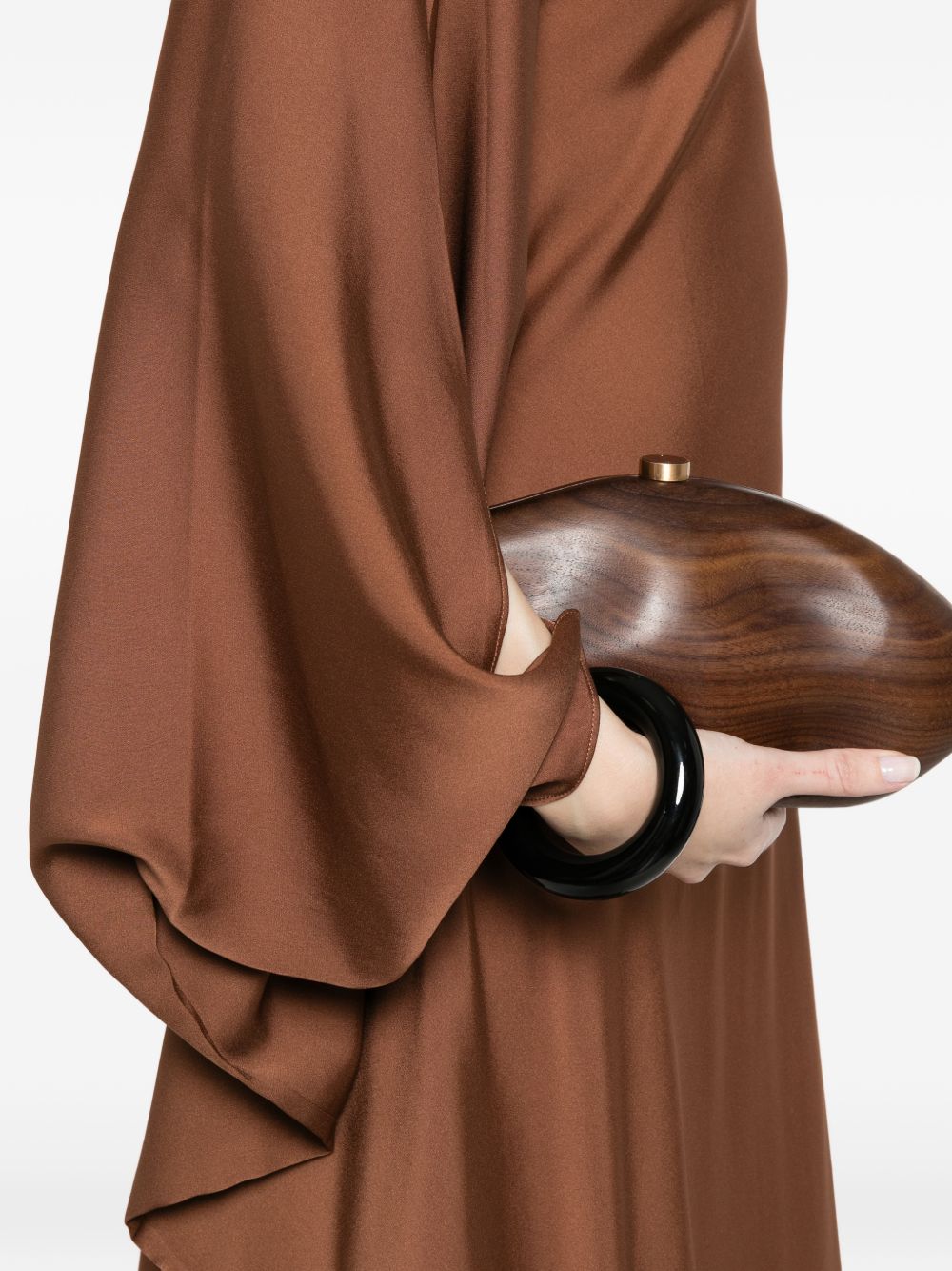 Silk95Five Ritz silk asymmetric dress BROWN