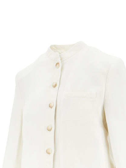 Emporio Armani Linen blend jacket White