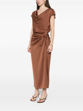 Silk95Five French Tie silk skirt BROWN