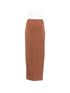 Silk95Five French Tie silk skirt BROWN