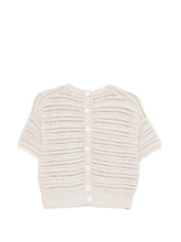 Emporio Armani Cotton open-knit cardigan BEIGE