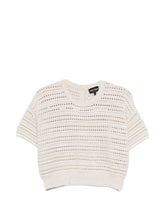 Emporio Armani Cotton open-knit cardigan BEIGE