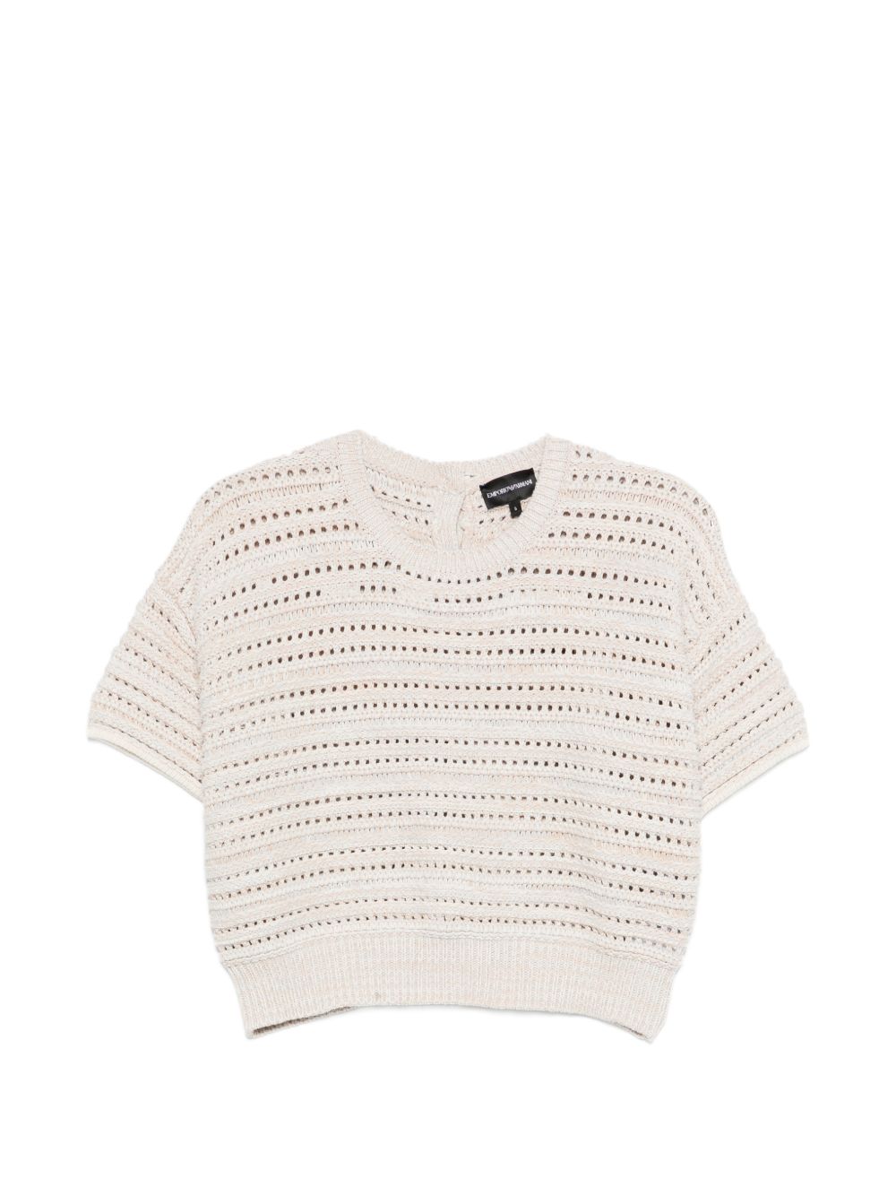 Emporio Armani Cotton open-knit cardigan BEIGE