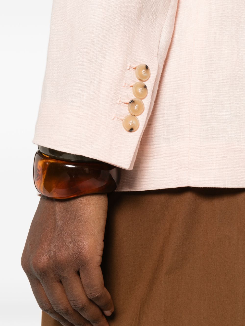 Forte Forte Linen single-breasted jacket PINK
