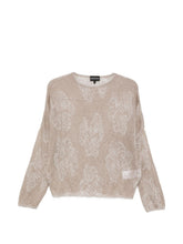 Emporio Armani Embroidered crewneck sweater SILVER