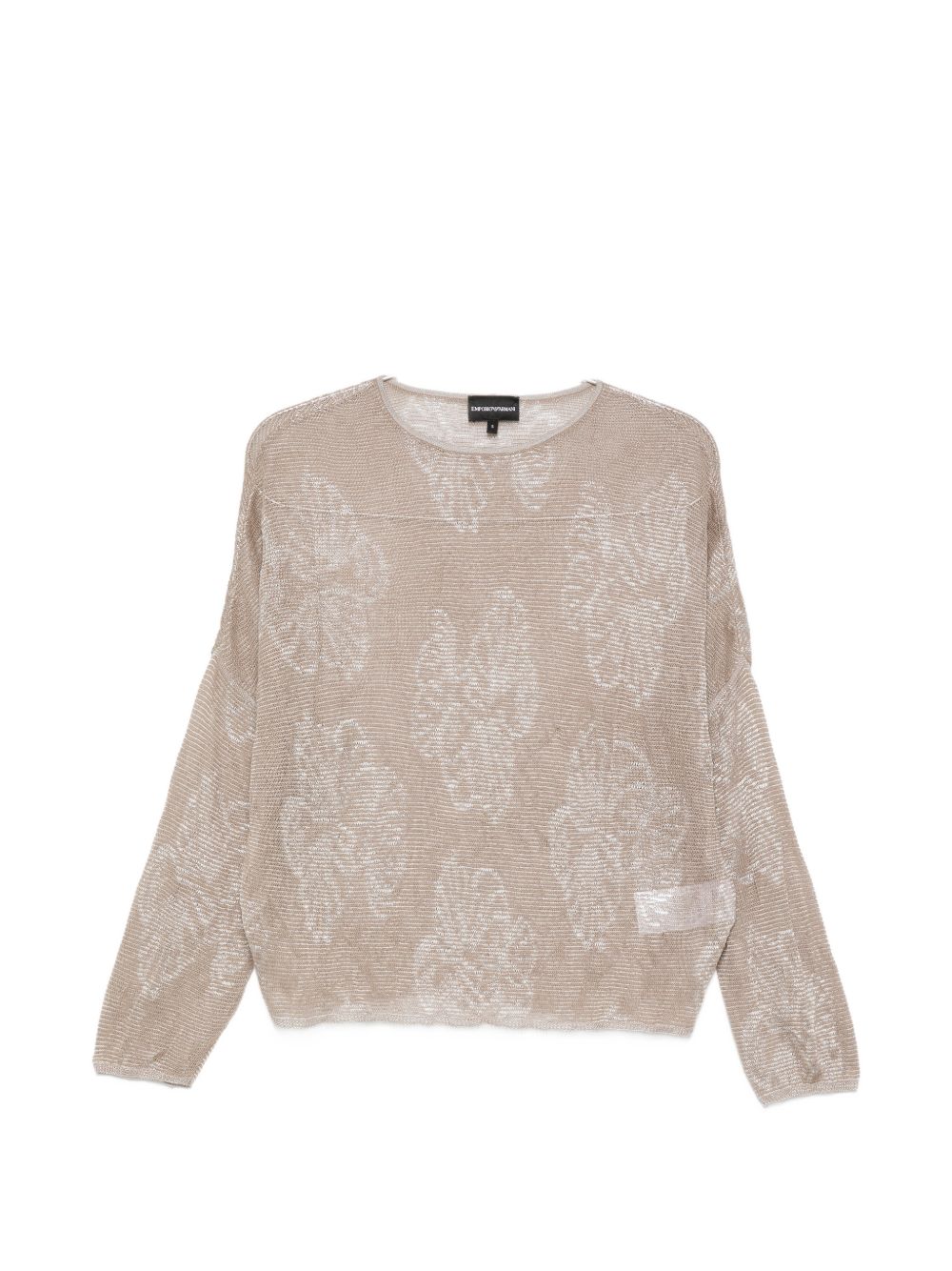Emporio Armani Embroidered crewneck sweater SILVER