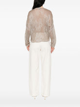 Emporio Armani Embroidered crewneck sweater SILVER