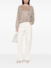 Emporio Armani Embroidered crewneck sweater SILVER