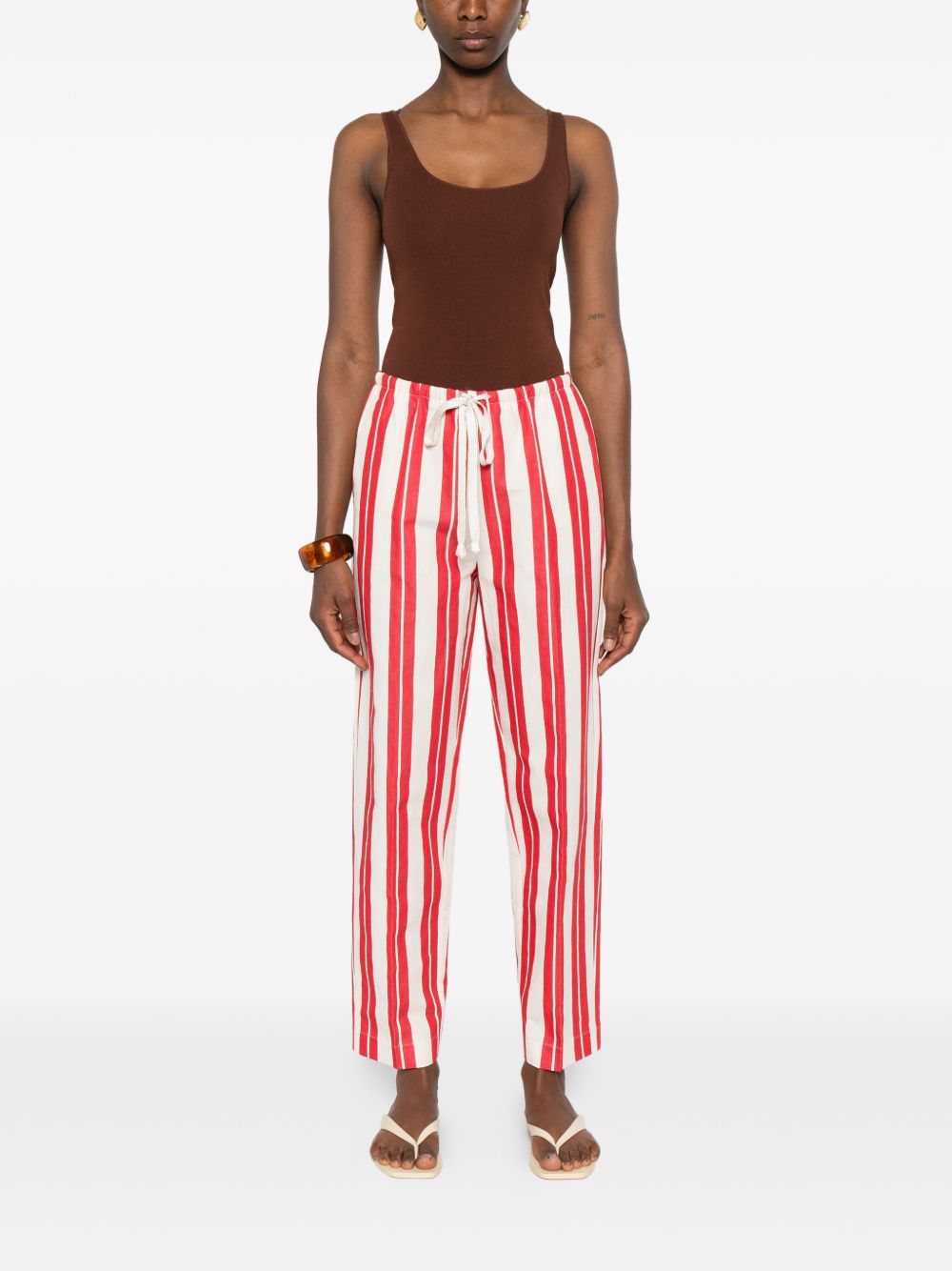 Forte Forte Striped drawstring trousers RED