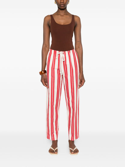 Forte Forte Striped drawstring trousers RED