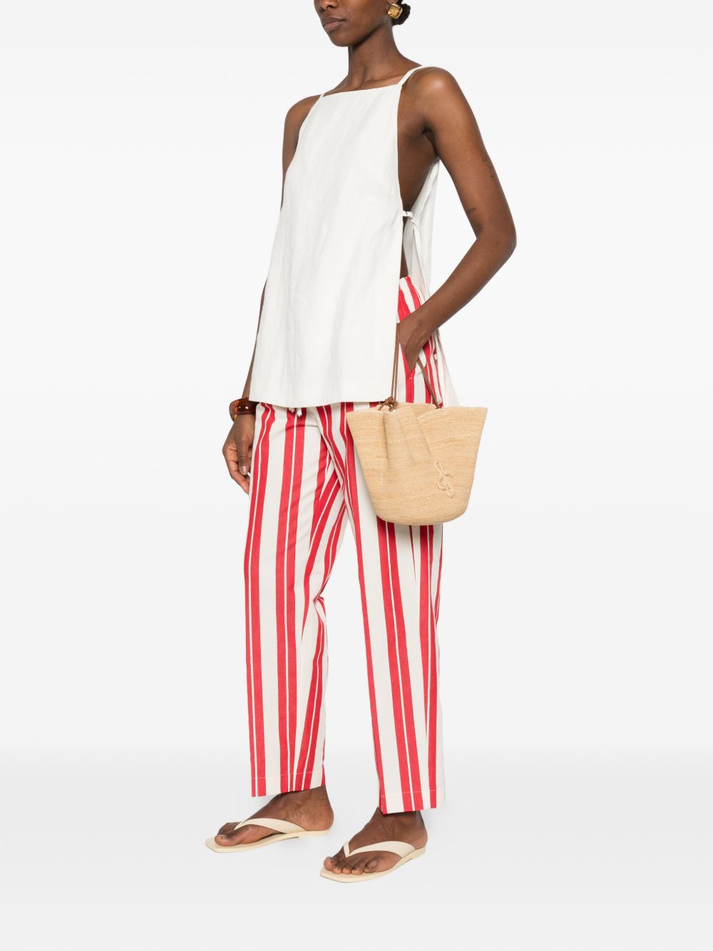Forte Forte Striped drawstring trousers RED