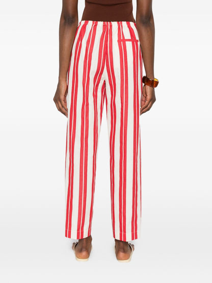 Forte Forte Striped drawstring trousers RED
