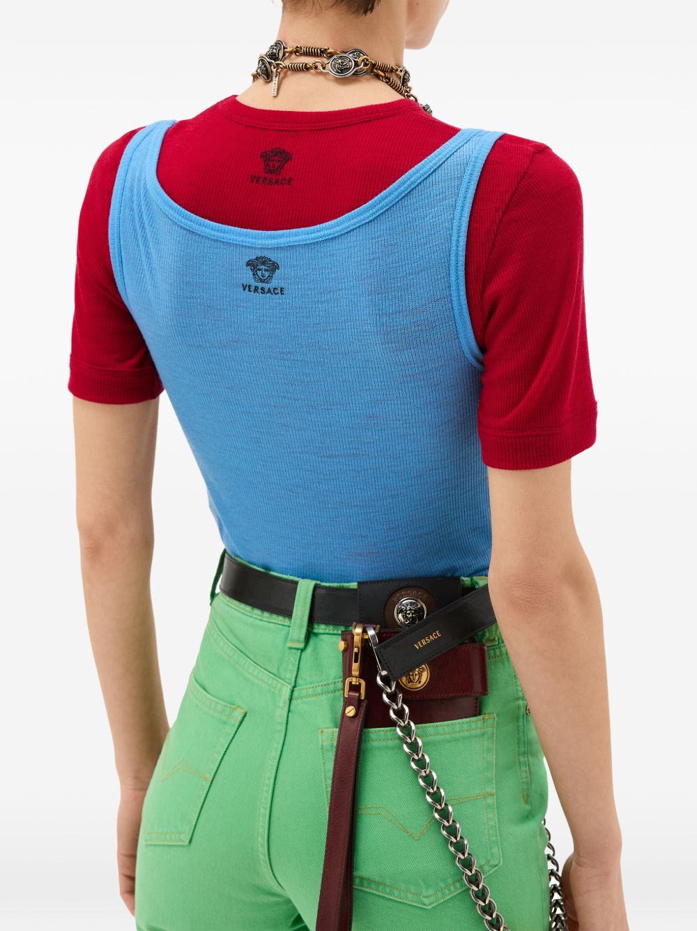 Versace Medusa wool tank top LIGHT BLUE