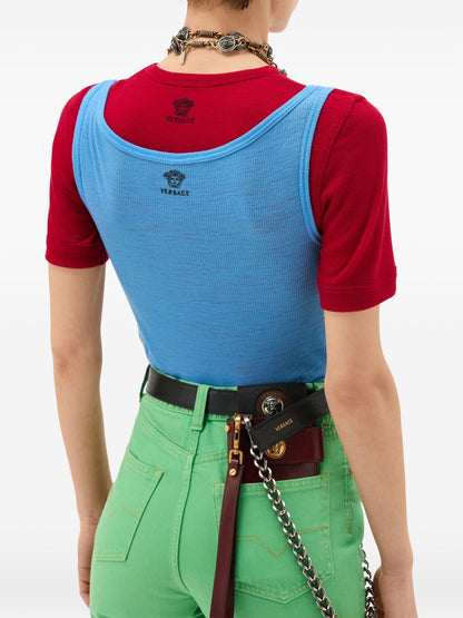 Versace Medusa wool tank top LIGHT BLUE