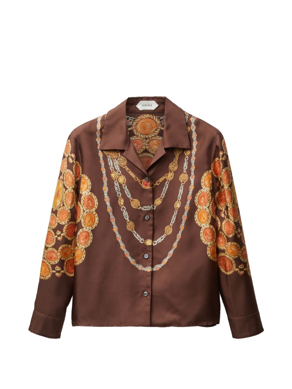 Versace Printed silk shirt BROWN