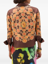 Versace Printed silk shirt BROWN