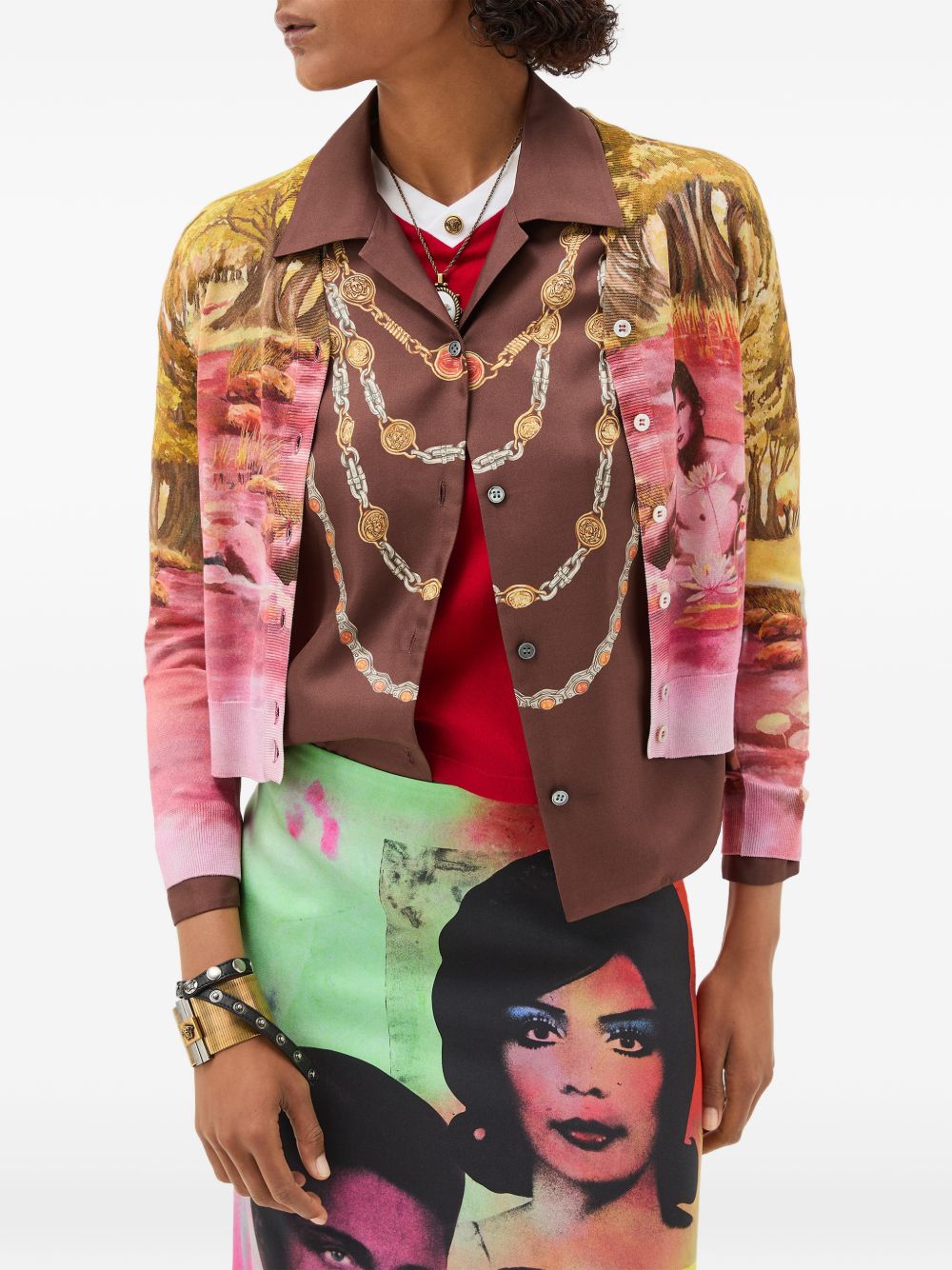 Versace IT Printed silk cardigan MULTICOLOR